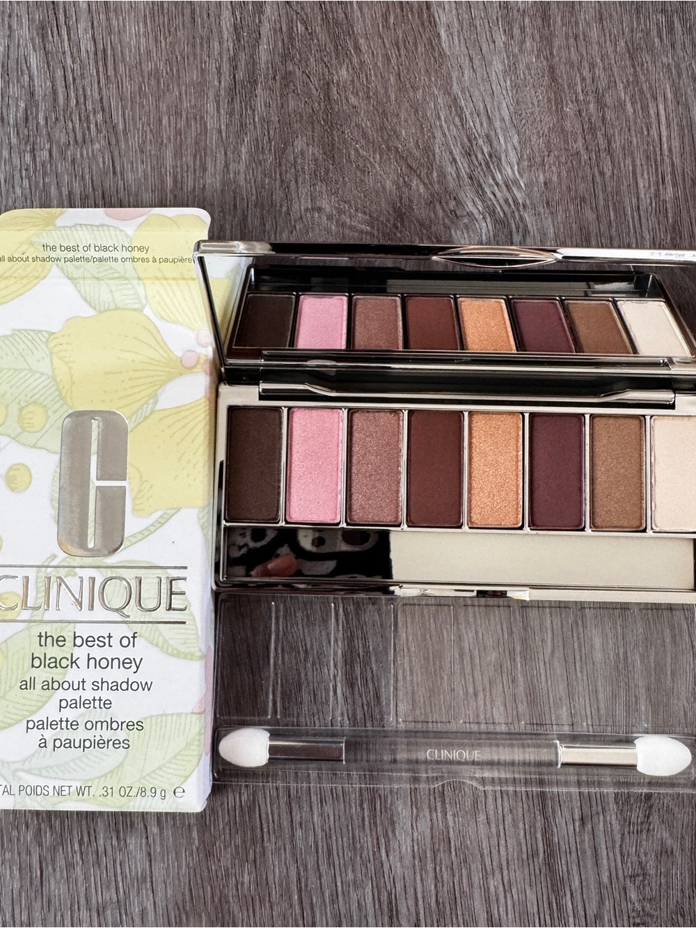 Clinique The Best Of Black Honey All About Eye Shadow Palette 8 Colors 8.9g NIB